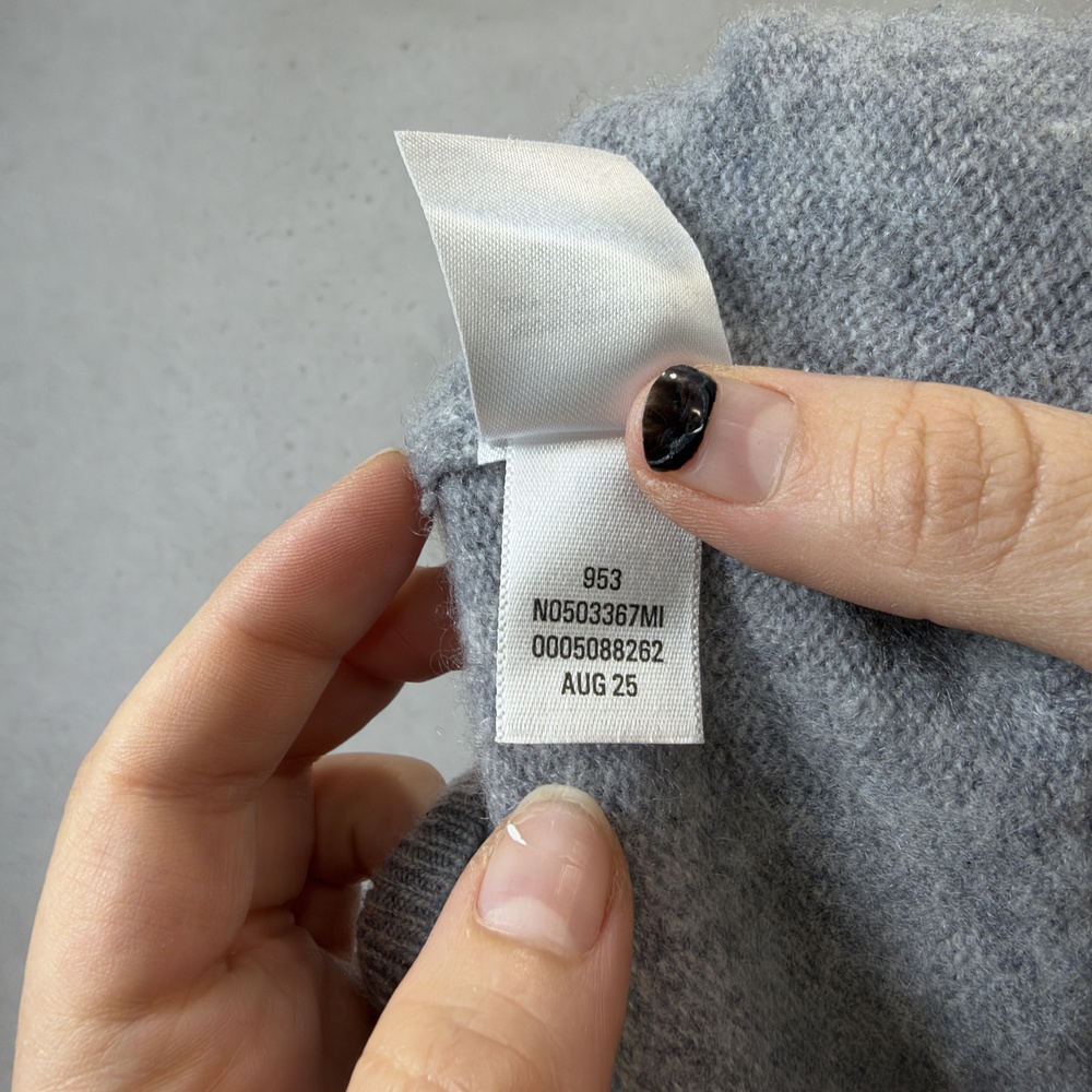 Nordstrom Sweater Womens Small Gray 100% Cashmere Crew Neck Knit Pullover - Picture 4 of 8